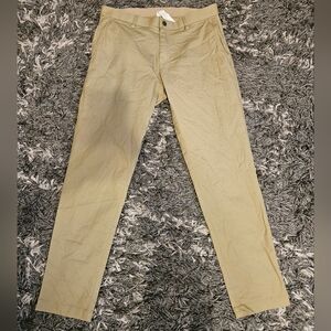 Fabletics Mens Pants The High Side Chino Slim Fit Khaki 33x32